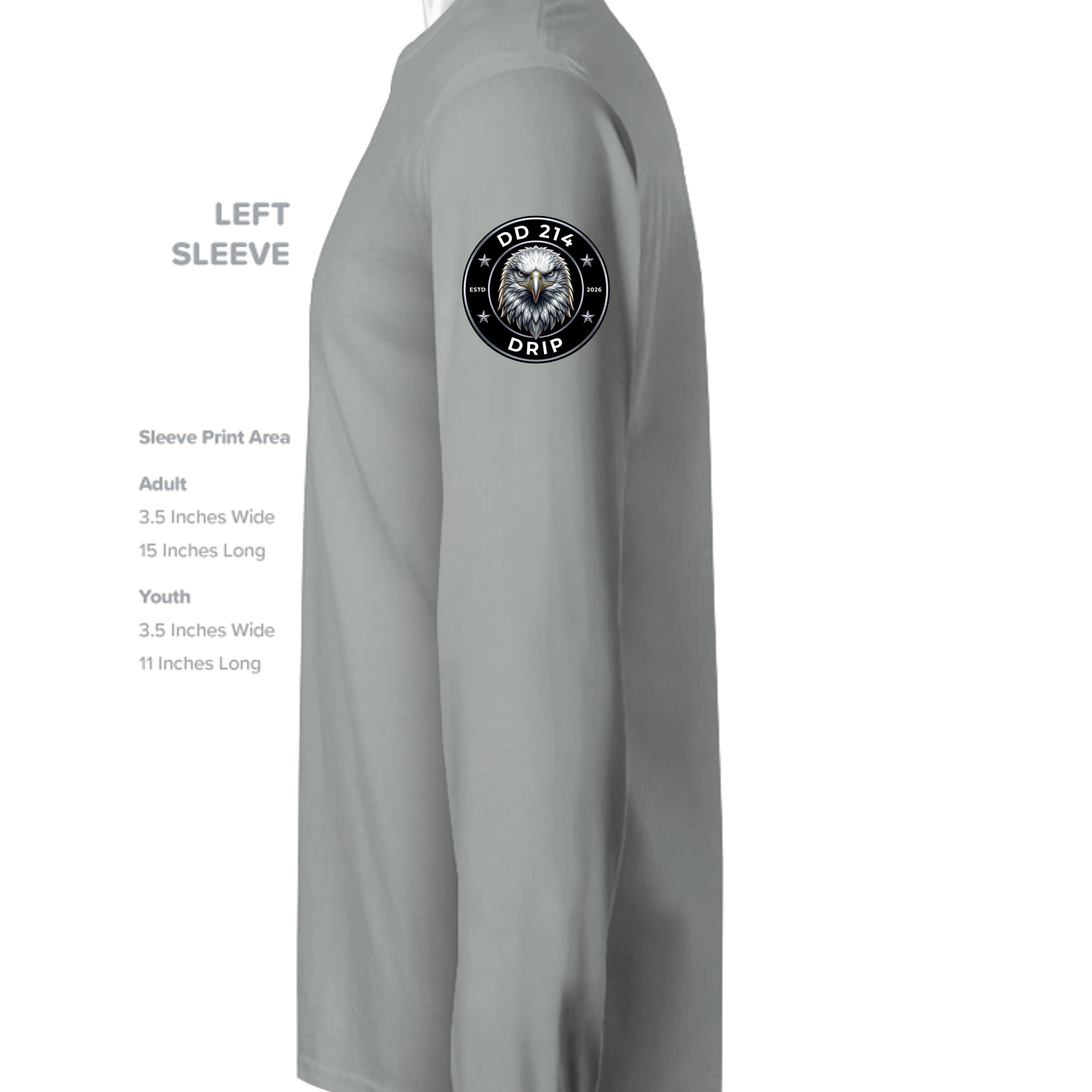 Heathered Steel - DT1105 - SLEEVE_LEFT