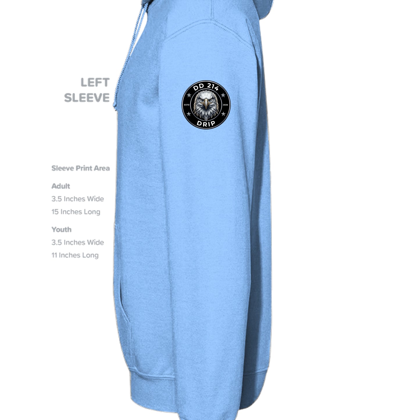CAROLINA BLUE - G185 - SLEEVE_LEFT