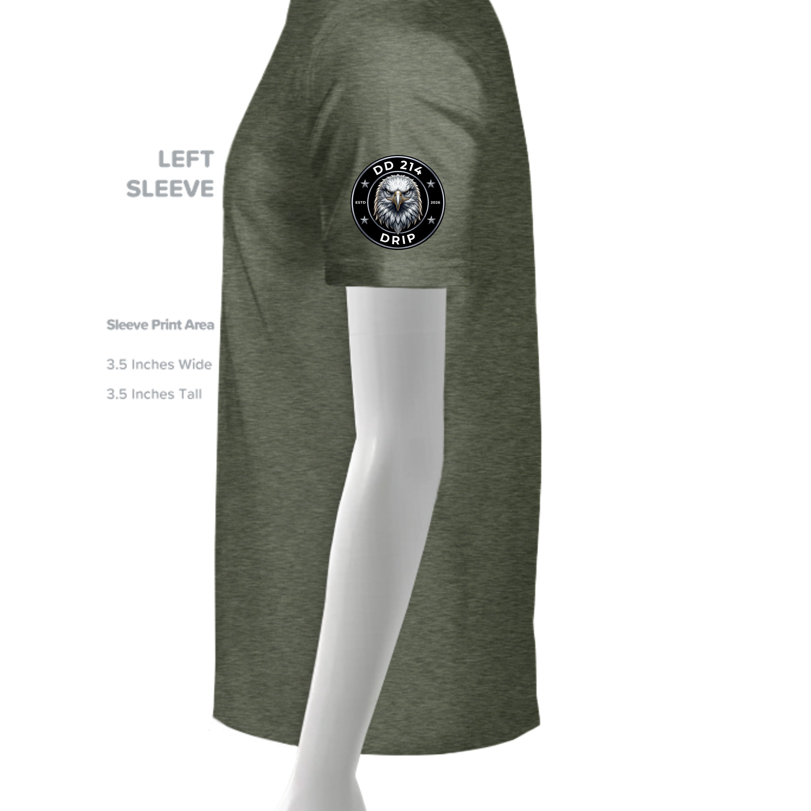 HEATHER MILITARY GREEN - G500 - SLEEVE_LEFT